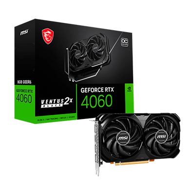 TARJETA DE VIDEO MSI GEFORCE RTX 4060 OC VENTUS 2X BLACK 8G GDDR6