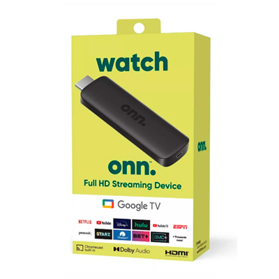 TV BOX WATCH ONN FHD STREAMING GOOGLE TV