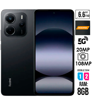 CELULAR XIAOMI REDMI NOTE 14 5G NEGRO 256GB