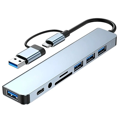 HUB USB-C + USB A USB TIPO C 8 EN 1 ETR-1671G-3